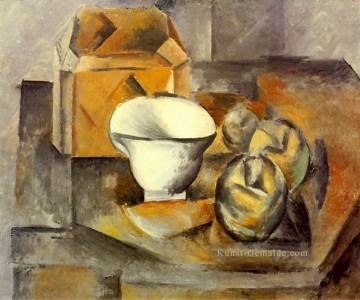 Stillleben coffret compotier tasse 1909 kubistisch Ölgemälde